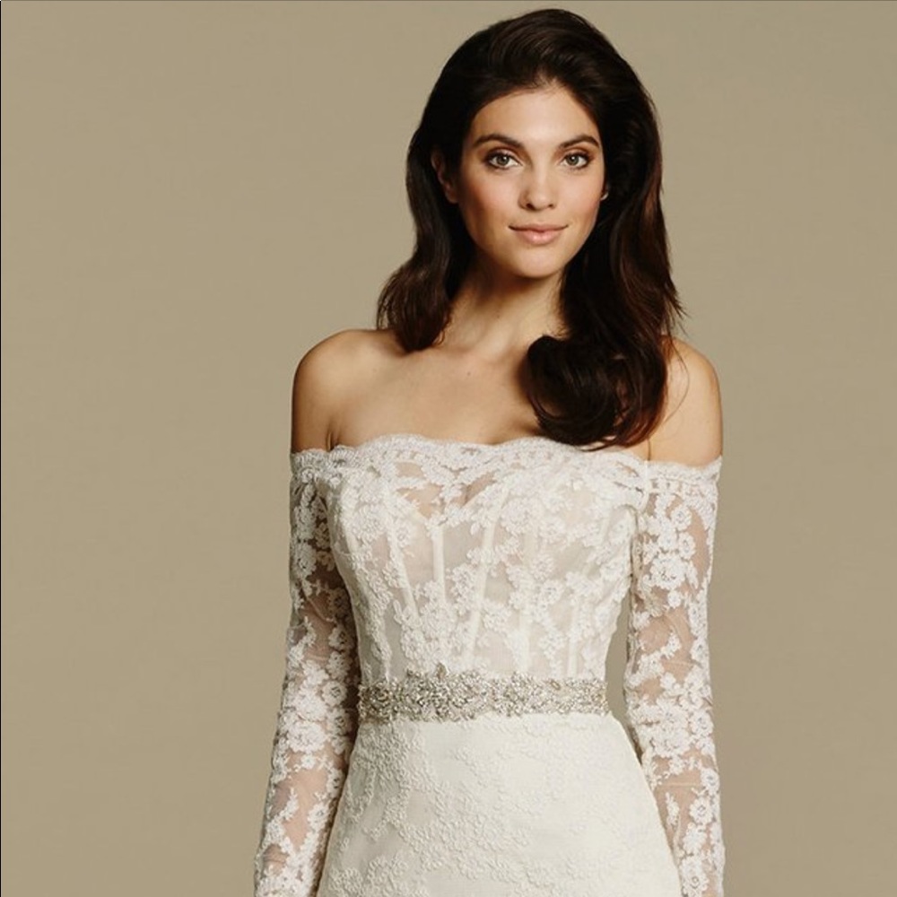 Tara Keely Sweetheart sheath Lace Wedding Gown